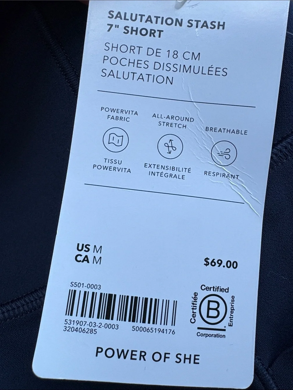 NWT Athleta Salutation Stash 7” Navy Shorts Size Medium